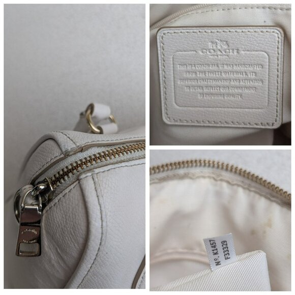 Coach Mini Bennett Satchel In Crossgrain Leather Cream/Chalk Gold K1457-F33329 - Picture 9 of 12